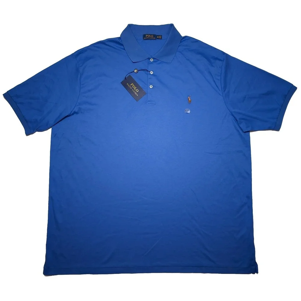 POLO RALPH LAUREN Short Sleeve Shirt Solid Blue 2XLT XXL 2XL Tall ~ New